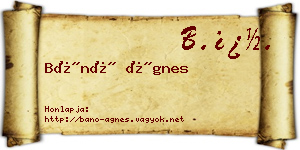 Bánó Ágnes névjegykártya
