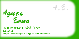 agnes bano business card